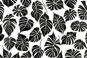monstera leaves tattoo idea