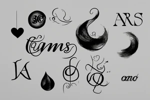 simple script, times new roman, "A²R" tattoo idea