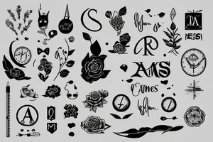 simple script, times new roman, "A²R" tattoo idea