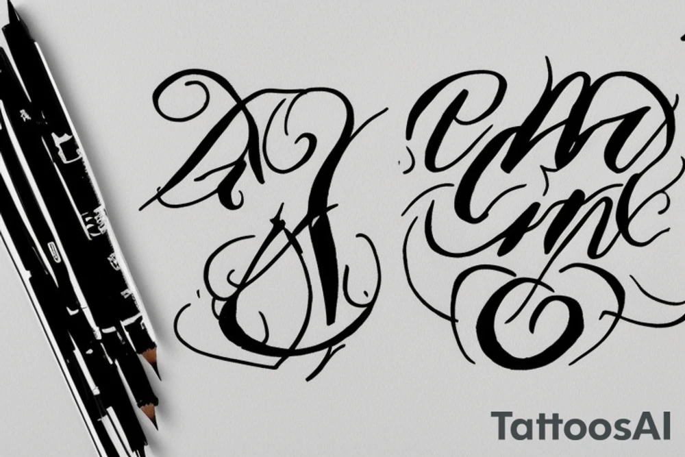 simple script, times new roman, "A²R" tattoo idea