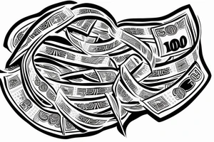 Wad of money with a rubber band around it tattoo idea
