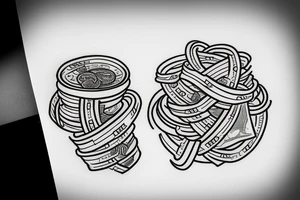 Wad of money with a rubber band around it tattoo idea