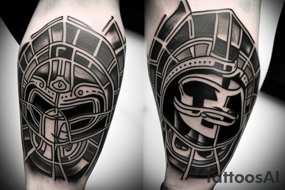 Spartan helmet, compass, timepiece, holy trinity tattoo idea Spartan helmet, compass, timepiece, holy trinity tattoo idea