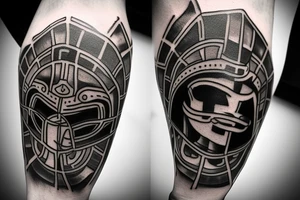 Spartan helmet, compass, timepiece, holy trinity tattoo idea