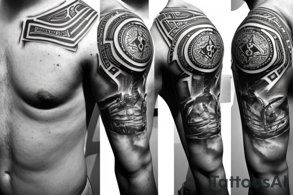 Spartan helmet, compass, timepiece, holy trinity tattoo idea Spartan helmet, compass, timepiece, holy trinity tattoo idea