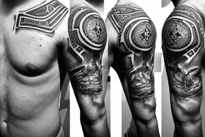 Spartan helmet, compass, timepiece, holy trinity tattoo idea