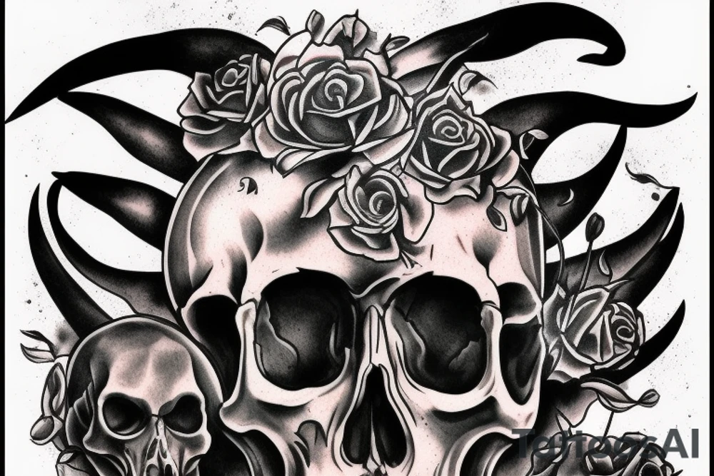 Shooting the devil in the skull tattoo idea