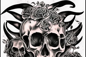 Shooting the devil in the skull tattoo idea