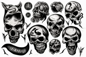Shooting the devil in the skull tattoo idea
