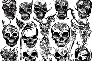 Shooting the devil in the skull tattoo idea