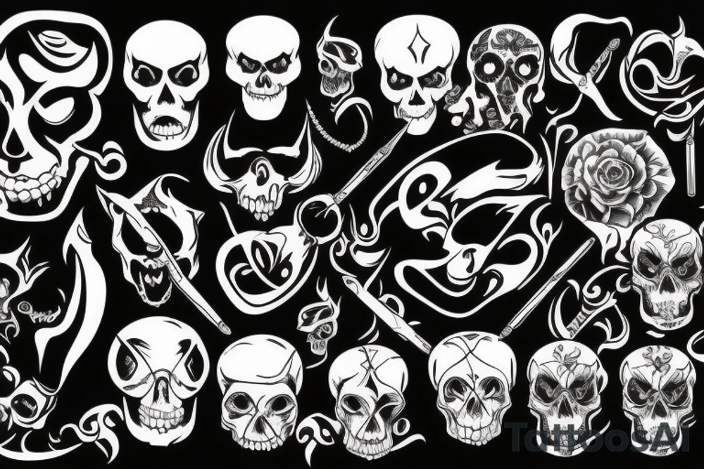 Shooting the devil in the skull tattoo idea