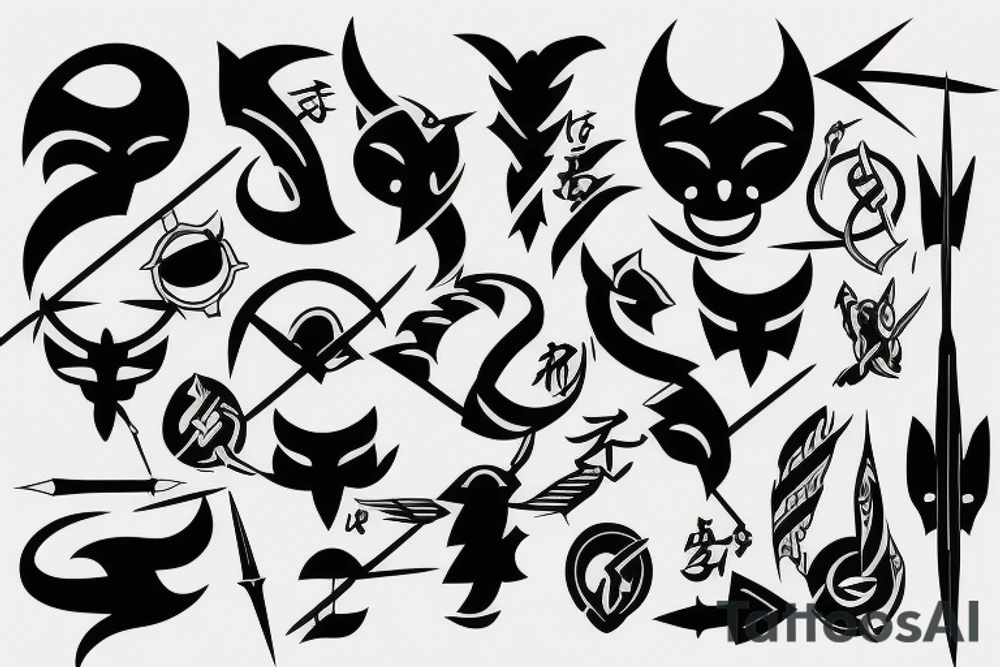 Arrow through a devil tattoo idea