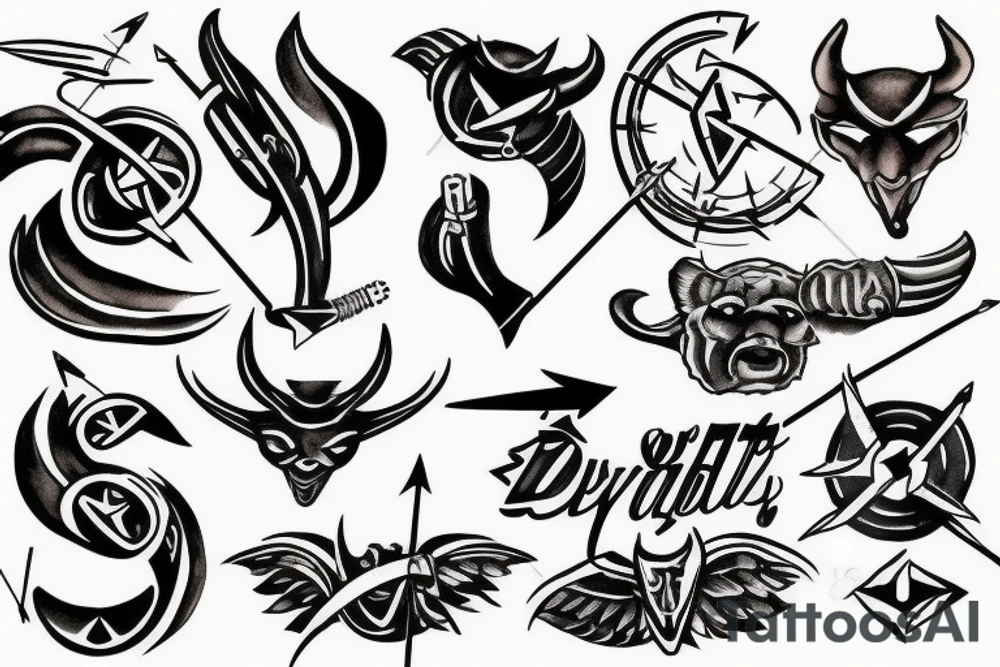 Arrow through a devil tattoo idea