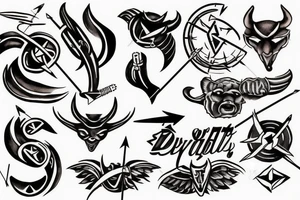Arrow through a devil tattoo idea