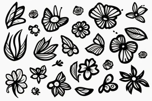 a flower with a butter fly on it tattoo idea
