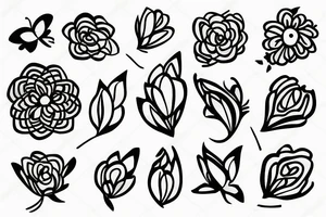 a flower with a butter fly on it tattoo idea