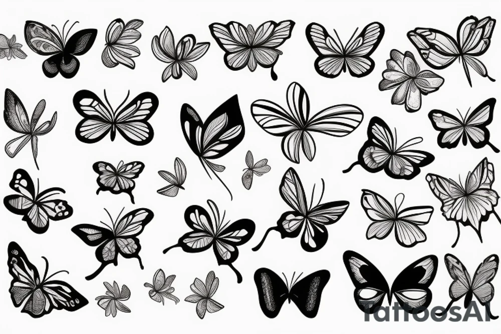 a flower with a butterfly on it tattoo idea