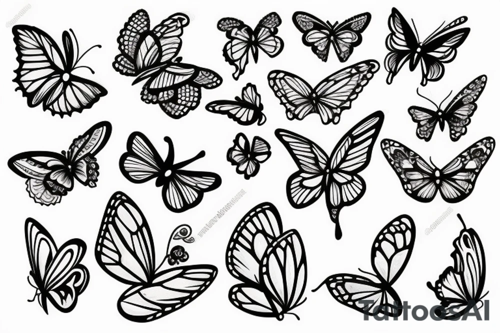 a flower with a butterfly on it tattoo idea