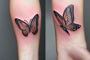a flower with a butterfly on it tattoo idea