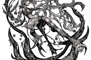 Final Fantasy XIV Astrologian with League of legends Haunted Zyra and Zilean tattoo idea