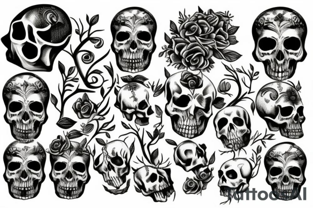 Tree and skull tattoo idea