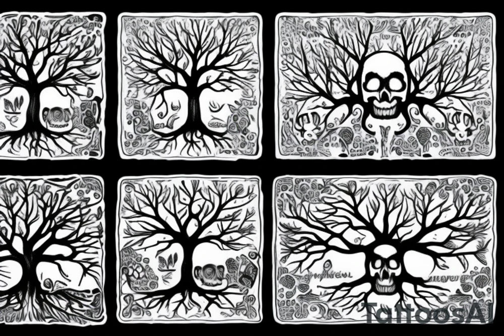 Tree and skull tattoo idea