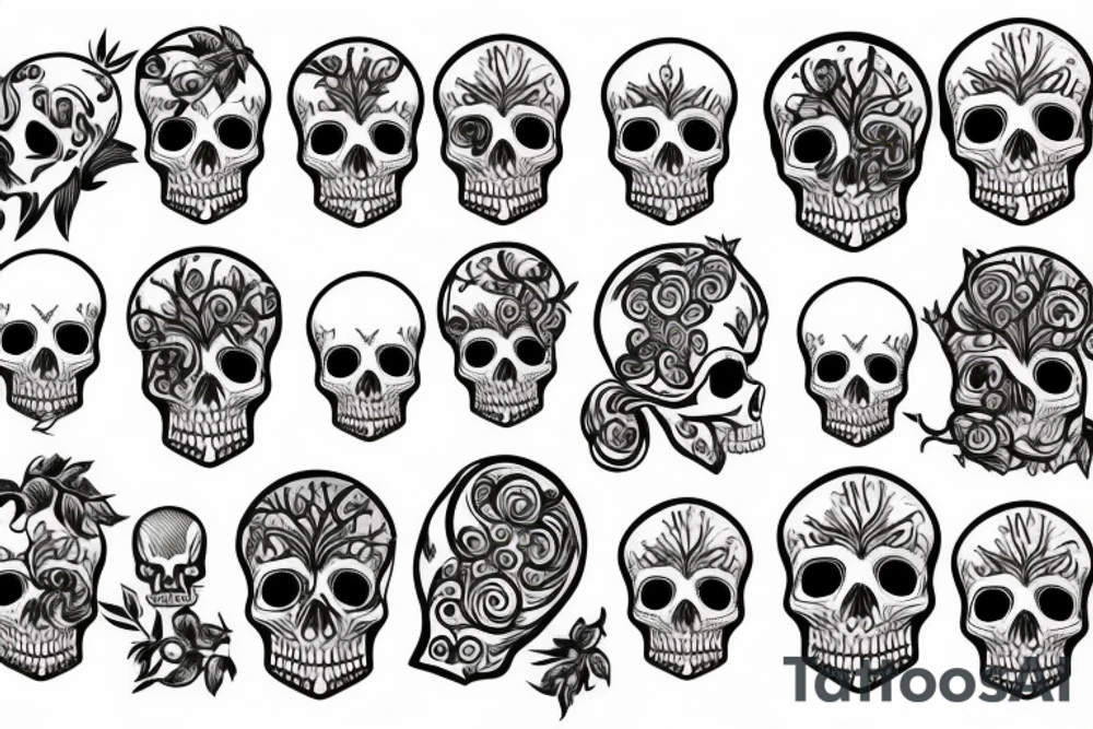 Tree and skull tattoo idea