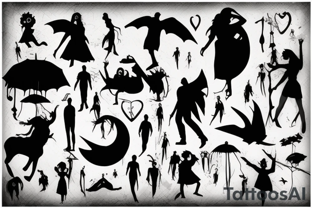 “Silhouettes in my nightmare” tattoo idea