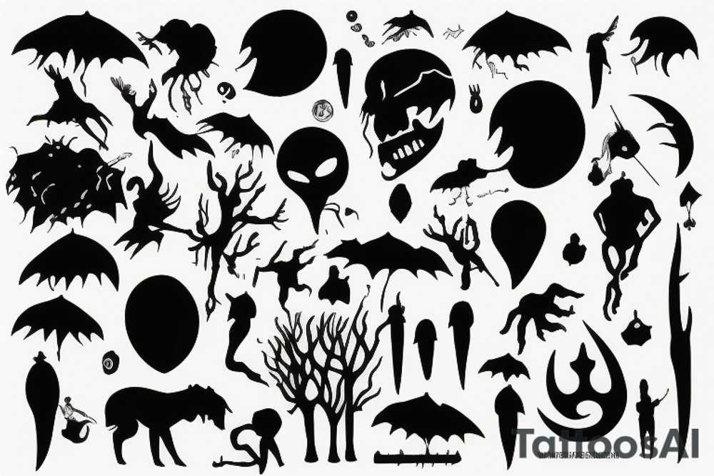 “Silhouettes in my nightmare” tattoo idea