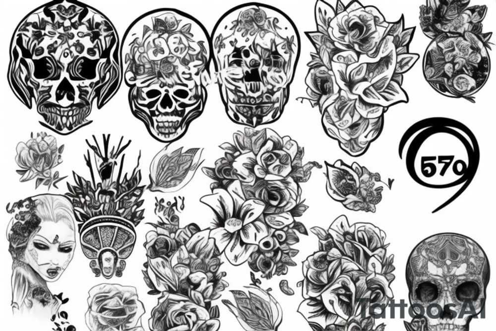 Цифры 57 от руки tattoo idea