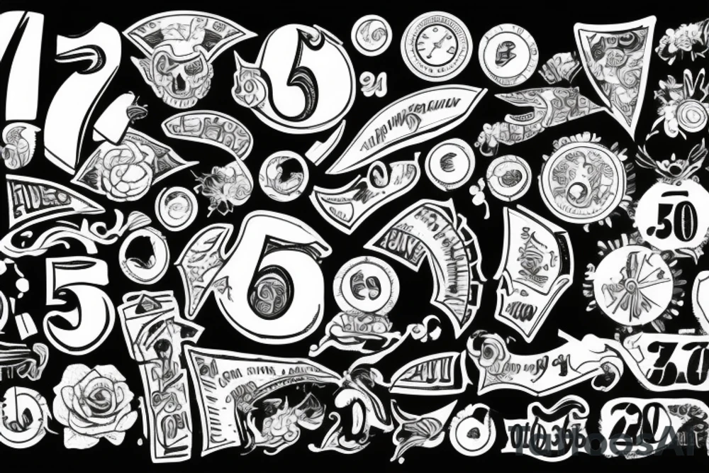 numbers fifty-seven tattoo idea