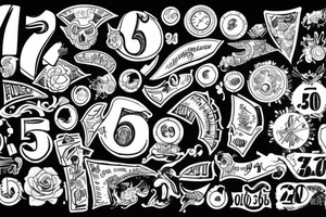 numbers fifty-seven tattoo idea