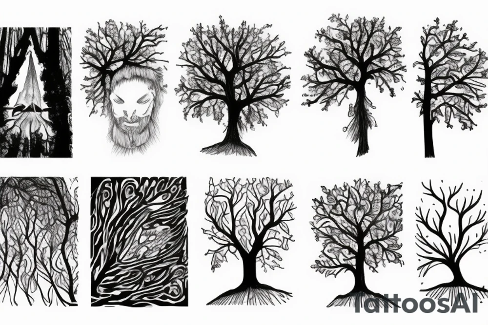 I see god in everything, the trees and pain and nights in the spring tattoo idea