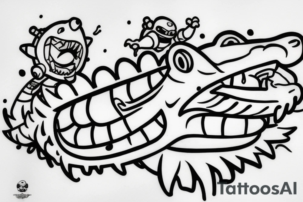 EM being crocodile MEgaman star force tattoo idea