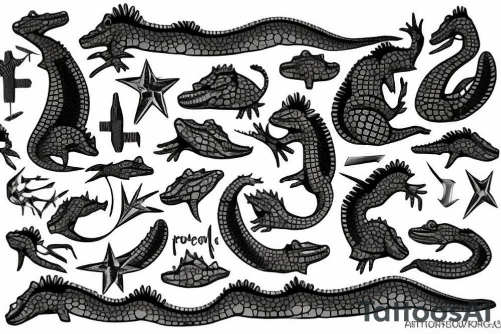 crocodile tattoo idea