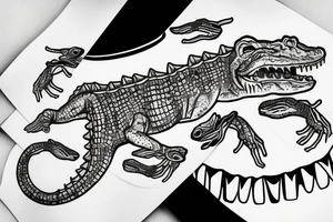 crocodile in a suit tattoo idea
