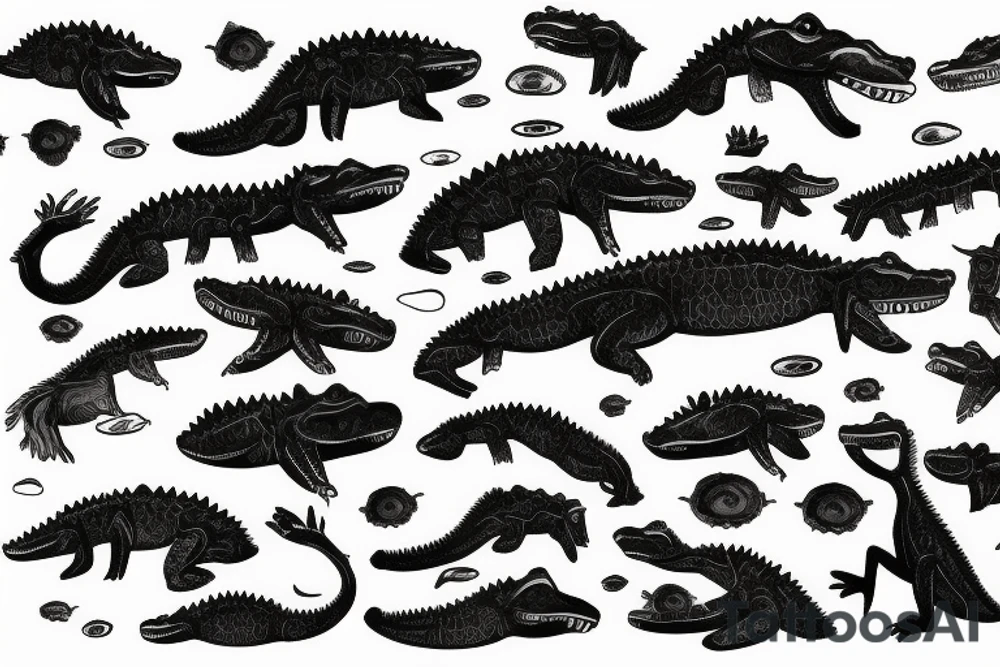 crocodile in a suit tattoo idea