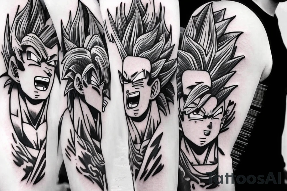 full body detailed goku tattoo idea