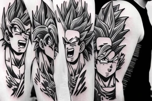 full body detailed goku tattoo idea