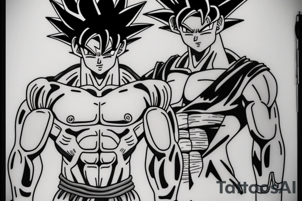 full body detailed goku tattoo idea