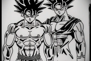 full body detailed goku tattoo idea