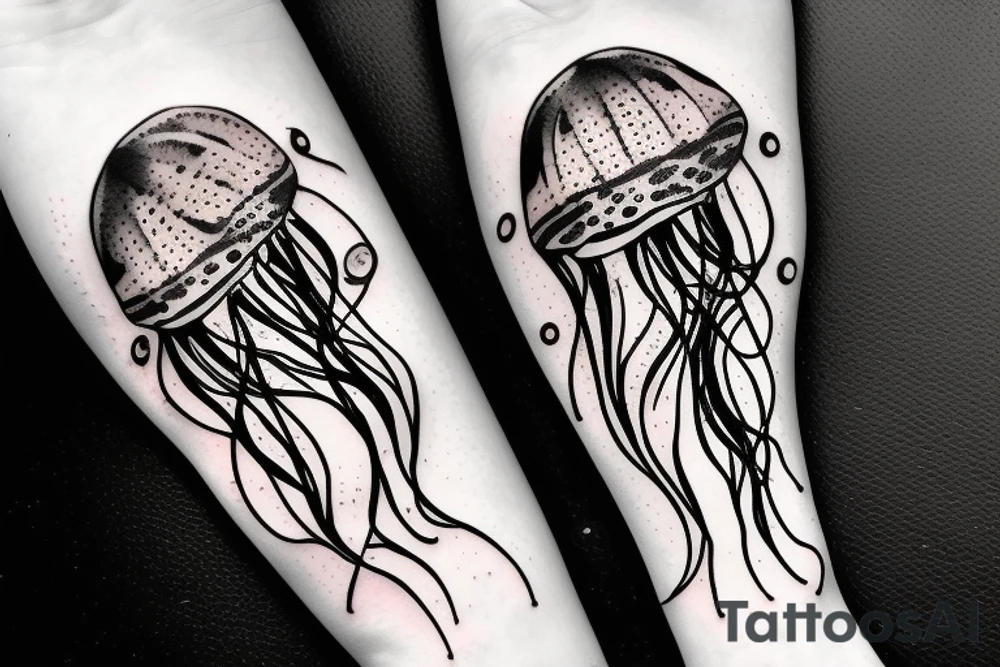 glass gargona jellyfish tattoo idea