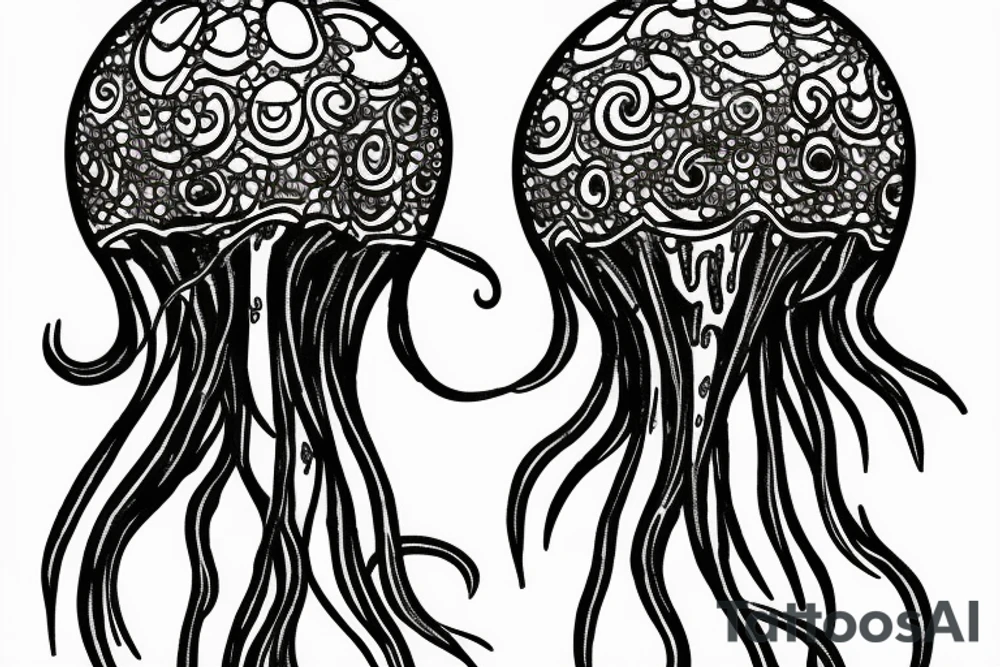 glass gargona jellyfish tattoo idea