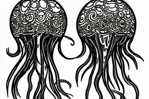glass gargona jellyfish tattoo idea
