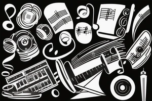Music, piano, DJ tattoo idea