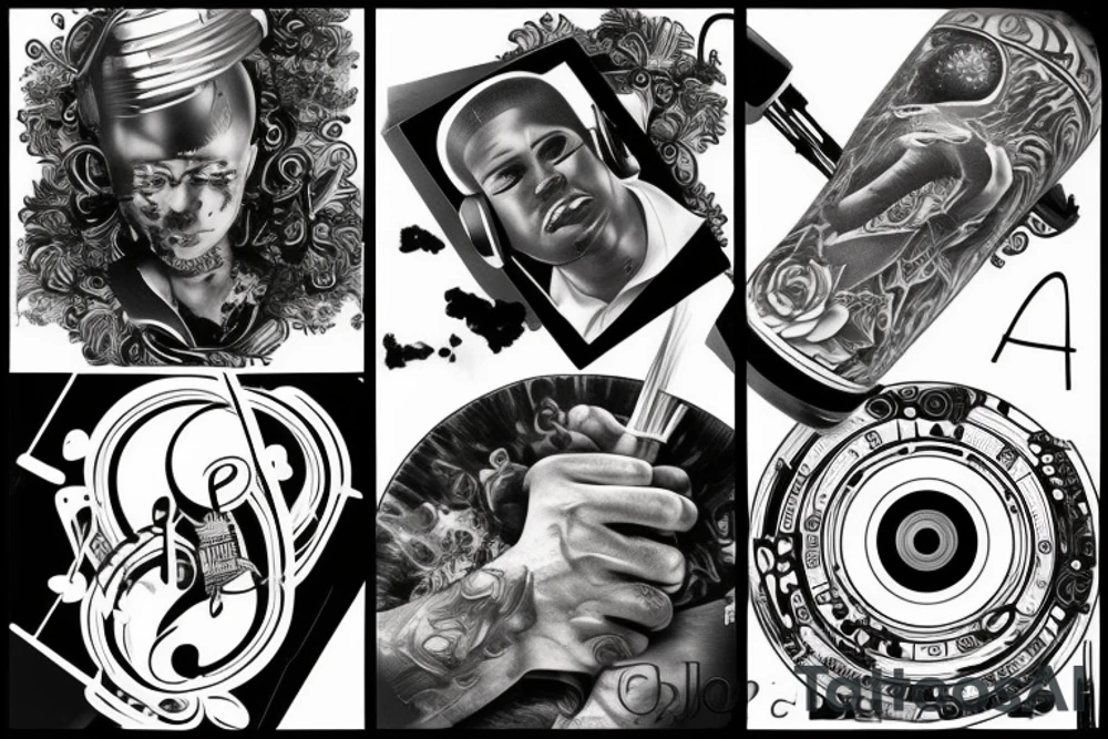 Music, piano, DJ tattoo idea