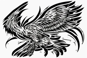 A hawk on the back tattoo idea