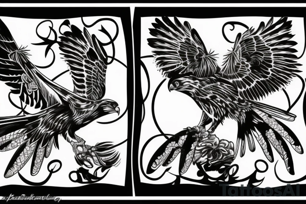 A hawk on the back tattoo idea
