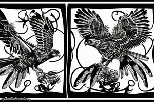 A hawk on the back tattoo idea
