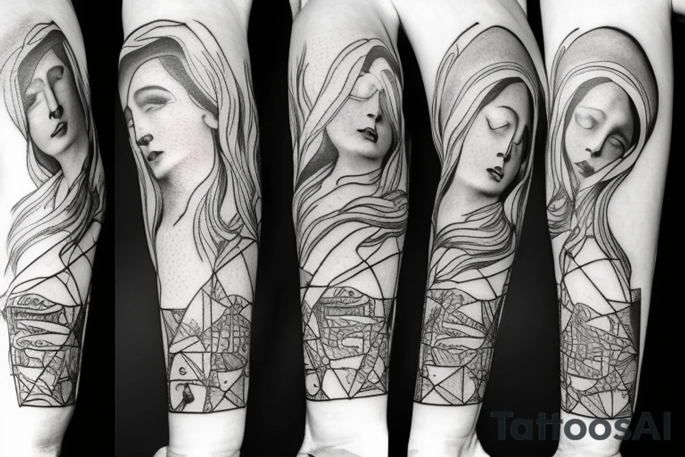 greek mythology collage tattoo idea